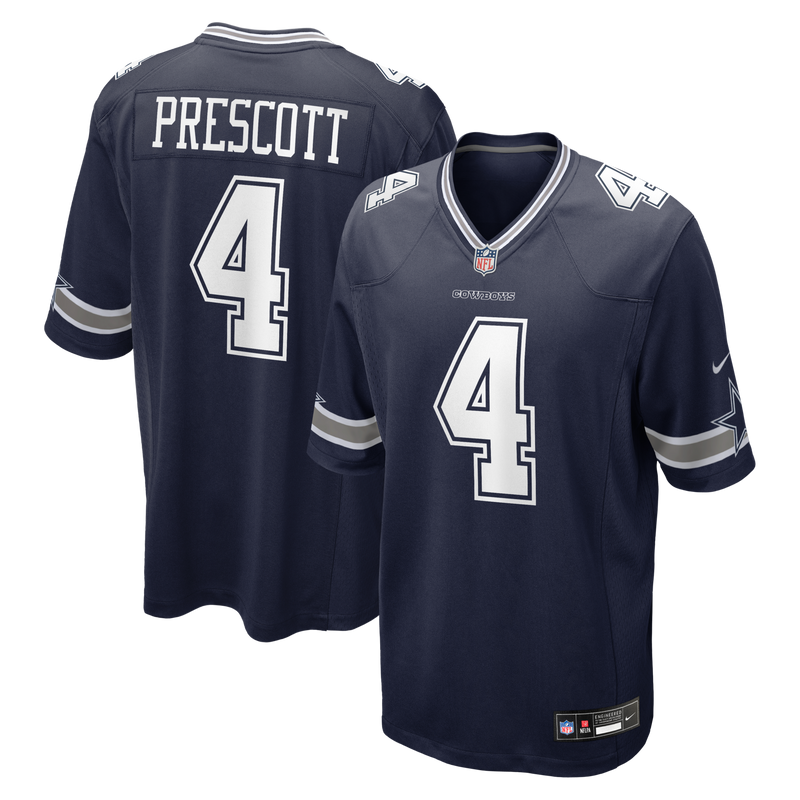 Dallas Cowboys Dak Prescott Navy Game Team Jersey