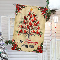 Christmas Tree Memorial Yard Flag, I Am Always with You Cardinal Garden Flag, Double-Sided Bereavement Flag, Red Bird Lawn Decor