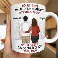 My Little Boy Yesterday My Friend Today Coffee Mug, To My Son Ceramic Mug, Mother to Son Coffee Cup, Birthday Christmas Present from Mom