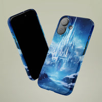 Snowy Magical Castle Phone Case, Winter Wonderland Fantasy Ice Castle iPhone Case, Dual Layer Tough Cover, Fairy Tale Christmas Present