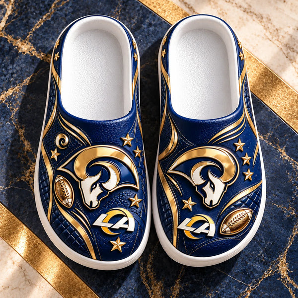LAR Blue and Gold - Ram Horn Clog Sandals with Attitude - main
