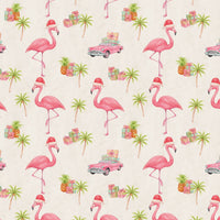 Tropical Christmas Gift Wrap, Pink Flamingo Wrapping Paper, Coastal Holiday Wrapping Paper, Beach Theme Gift Wrap Roll
