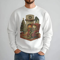 Comfy Cabin Bookish Crewneck, Reading Frog Christmas Sweatshirt, Adorable Frog Book Lover Pullover, Holiday Reader Sweatshirt, Bookworm Present