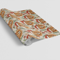 Festive Santa Hat Animal Gift Wrap, Christmas Lion Wrapping Paper, Safari Holiday Wrapping Paper, Animal Lover Xmas Present Paper Roll