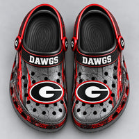 UGA Dawgs - Silver Fracture Graphic Clogs