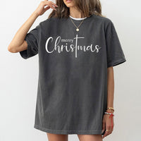 Christian Faith Holiday Shirt, Merry Christmas Cross T-Shirt, Minimalist Religious Cross Tee, Jesus Christmas Graphic T-Shirt, Holiday Present