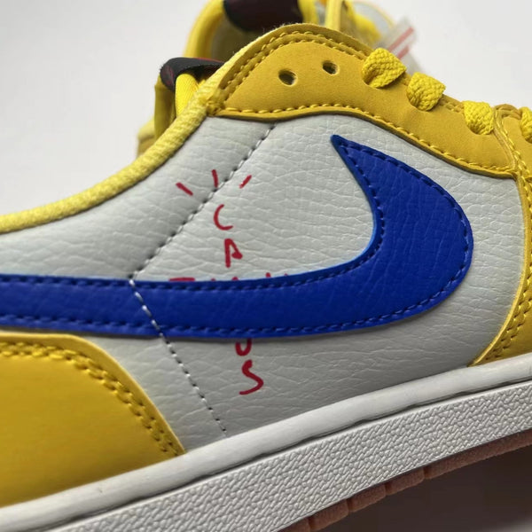 Low Top Sneakers, White Yellow Colorway, Reverse Hook Design, Lace Up Design, Casual Gift for Sneaker Fans
