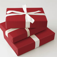 Classic Red Gift Wrap Roll, Solid Red Wrapping Paper, Festive Red Holiday Wrapping Paper, Christmas and Birthday Gift Wrap Roll