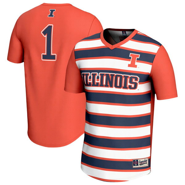 #1 Illinois Fighting Illini Lightweight Soccer Fashion Jersey - Orange