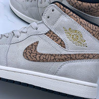 Mid Top Sneakers, Gray Brown Colorway, Lace Up Design, Casual Gift for Sneaker Fans