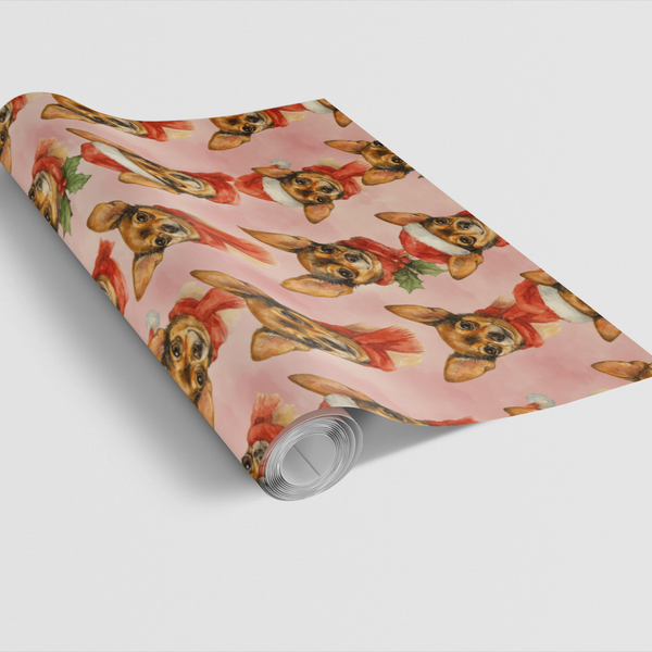 Adorable Holiday Dog Gift Wrap, Chihuahua Christmas Wrapping Paper, Festive Chihuahua Wrapping Paper, Dog Lover Xmas Present 