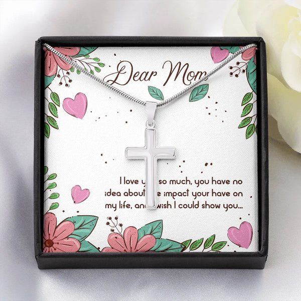 Stainless Steel Cross Pendant, Cross Necklace for Mom, Luxury Snake Chain Faith Necklace, Meaningful Religious Christmas Pres