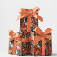 Festive Poinsettia Dog Gift Wrap, Amstaff Christmas Wrapping Paper, Staffy Holiday Wrapping Paper, Pet Lover Xmas Gift Wrap Roll, Dog Wrap