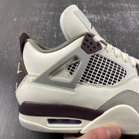 Sneakers, Burgundy White Gray Colorway, Leather Footwear, Lace Up Design, Casual Gift for Sneaker Fans