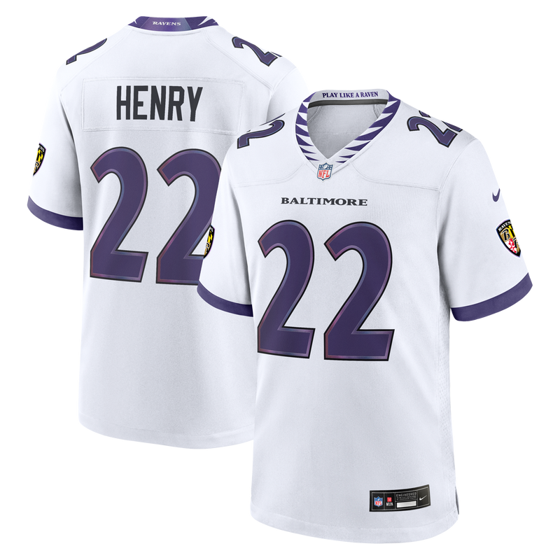Baltimore Ravens Derrick Henry White Game Jersey