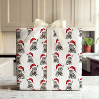 Santa Hat Zebra Gift Wrap, Zebra Christmas Wrapping Paper, Festive Safari Wrapping Paper, Holiday Animal Gift Wrap, Adorable Xmas Present Paper