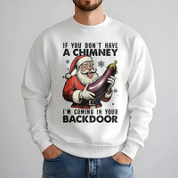 Rude Eggplant Chimney Sweatshirt, Humorous Santa Christmas Sweatshirt, Adult Humor Holiday Crewneck, Rude Xmas Sweater, Adult Sweatshirt Present