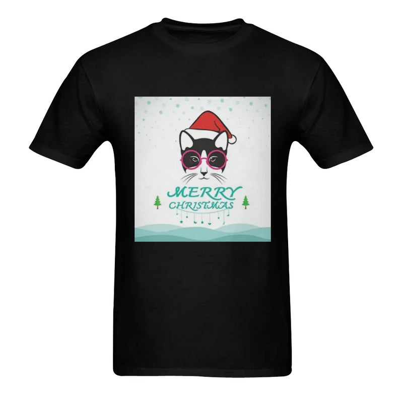 Santa Hat Cat T-Shirt, Smart Kitty Christmas Shirt, Glasses Cat Holiday Shirt, Humorous Xmas Kitty Tee, Cat Lover Christmas Present