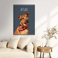Modern Pet Art Print, Custom Dog Portrait Poster, Personalized Dog Photo Poster, Custom Pet Wall Art, Christmas Present for Dog Lovers
