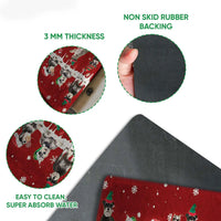 Snowflake Xmas Tree Welcome Mat, Schnauzer Christmas Doormat, Winter Holiday Dog Door Mat, Schnauzer Entry Rug, Dog Mom Xmas Present
