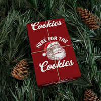 Santa Christmas Gift Wrap, Here for the Cookies Wrapping Paper, Humorous Holiday Quote Present Paper, Festive Xmas Gift Wrapping Paper Roll