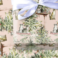 Watercolor Holiday Cat Gift Wrap, Christmas Cat Wrapping Paper, Adorable Kitten Christmas Wrapping Paper, Festive Cat Lover Wrapping Paper Roll