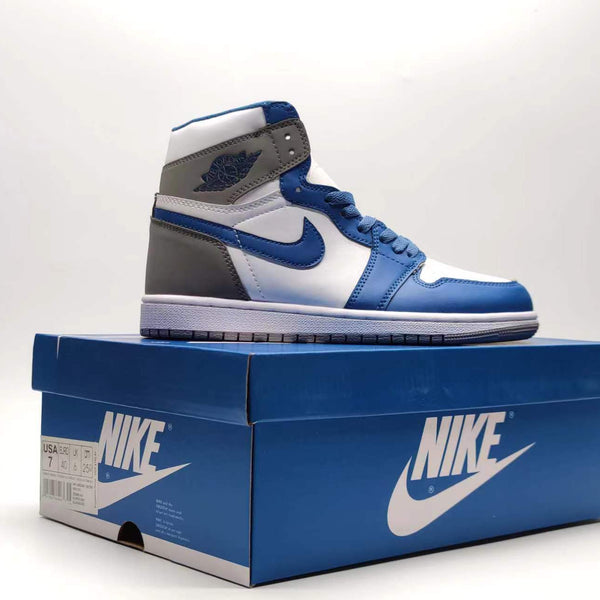 Retro High Top Sneakers, Blue Colorway, Lace Up Design, Casual Gift for Sneaker Fans