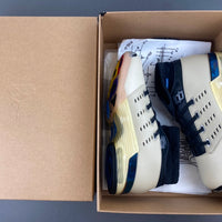 Retro Low Top Shoes, Blue Black Yellow Gray Colorway, Lace Up Design, Casual Gift for Shoe Lovers