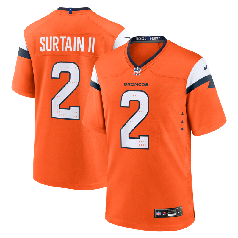 Denver Broncos Patrick Surtain II Orange Team Game Jersey