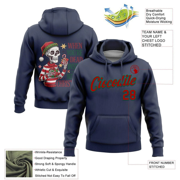 Personalized Name and Number Holiday Hoodie, Custom Christmas Hoodie, Winter Pullover Hoodie, Sports Fan Christmas Sweatshirt