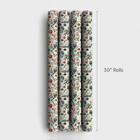 Retro Holly Snow Globe Gift Wrap, Vintage Christmas Ornament Wrapping Paper, Nostalgic Holiday Wrapping Paper, Winter Present Gift Wrap