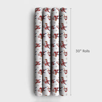 Sports Christmas Gift Wrap, Baseball Santa Wrapping Paper, Watercolor Santa Baseball Wrapping Paper, Holiday Sports Fan Gift Wrapping Paper
