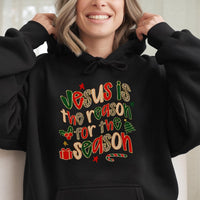 Leopard Christian Christmas Sweatshirt, Jesus Is the Reason for the Season Hoodie, Faith Based Holiday Hooded Pullover, Religious Xmas Present
