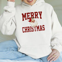 Retro Santa Claus Sweatshirt, Merry Christmas Santa Hoodie, Vintage Holiday Graphic Hoodie, Comfy Xmas Winter Pullover Hoodie, Christmas Present