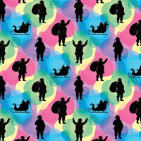 Christmas Holiday Gift Wrap Roll, Santa Silhouette Wrapping Paper, Festive Xmas Wrapping Paper, Family Holiday Present Wrap