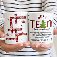 Holiday Office Staff Appreciation Mug, Best Team Christmas Ceramic Mug, Festive Employee Thank You Coffee Cup, Coworker Xmas Present