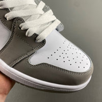 Mid Top Sneakers, White Gray Colorway, Lace Up Design, Casual Gift for Sneaker Fans