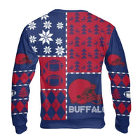 Buffalo Game Day Christmas Sweater, Buffalo Football Ugly Christmas Sweater, Tailgate Holiday Sweater, Retro Sports Fan Xmas Sweatshirt Present