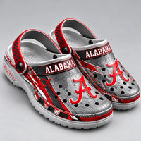 ALA Script A - Crimson and Steel Clog Sandals
