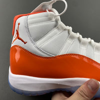 Low Top Sneakers, White Orange Colorway, Leather Footwear, Lace Up Design, Casual Gift for Sneaker Fans