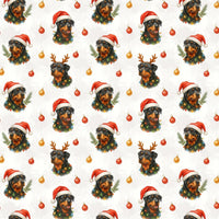 Santa Hat Rottweiler Gift Wrap, Rottweiler Christmas Wrapping Paper, Festive Rottweiler Wrapping Paper, Holiday Dog Lover Gift Wrap