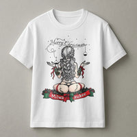 Naughty Holiday Graphic Tee, Milwaukee Christmas Pinup T-Shirt, Retro Xmas Pin Up Shirt, Humorous Secret Santa Top, Festive Holiday Present