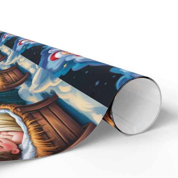 Santa Baby Jesus Wrapping Paper, Nativity Scene Wrapping Paper, Religious Christmas Gift Wrap, Christian Holiday Wrapping Pap