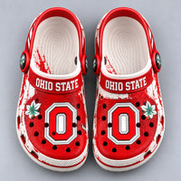 OSU Scarlet and White - Block O in Distressed Contrast