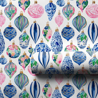 Ginger Jar Ornament Wrapping Paper, Chinoiserie Christmas Wrapping Paper, Grandmillennial Holiday Gift Wrap