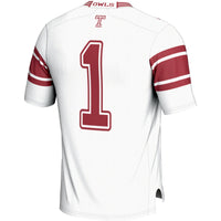 #1 Temple Owls Endzone Football Jersey - White