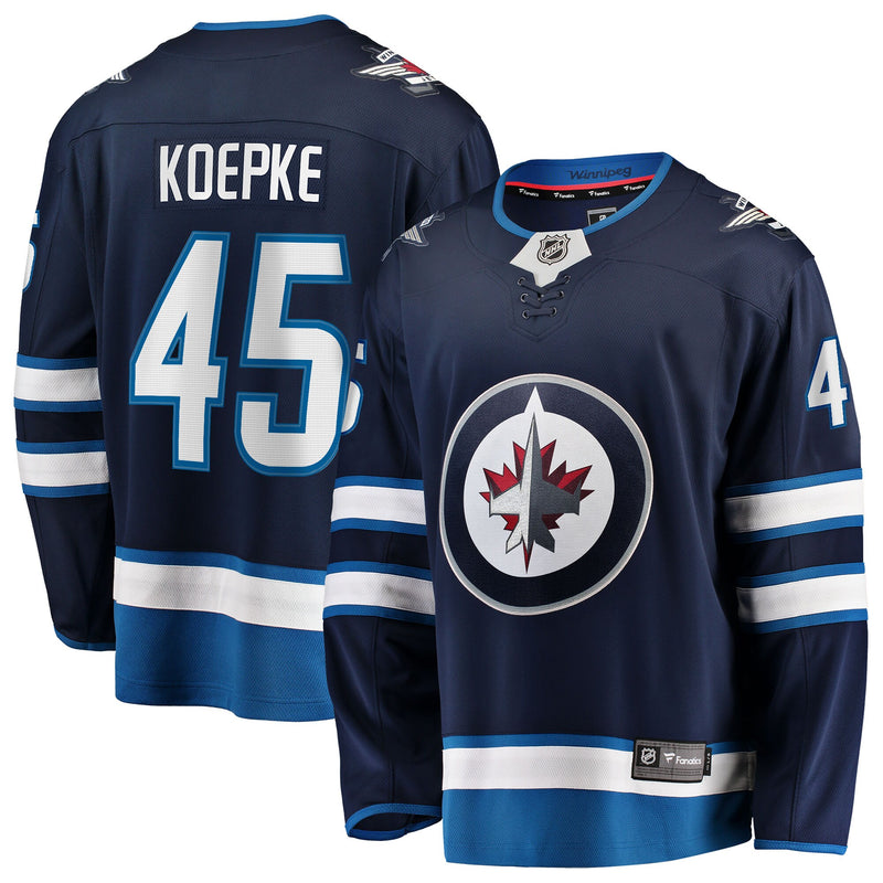 Winnipeg Jets Cole Koepke Navy Home Breakaway Jersey
