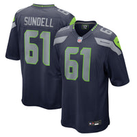 Seattle Seahawks Jalen Sundell College Navy Game Jersey