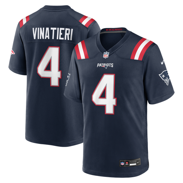 New England Patriots Adam Vinatieri Navy Team Retired Game Jersey