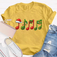 Festive Music Notes Holiday Shirt, Christmas Musical Symbols T-Shirt, Xmas Musician Graphic Tee, Music Lover Apparel, Holiday Present